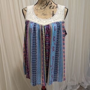 Multicolor Sleeveless Boho Top